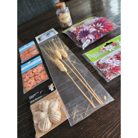 LOT - Journal Scrapbook Embellishments Flowers & Plants 3D Retired New #25 - Picture 11 of 12